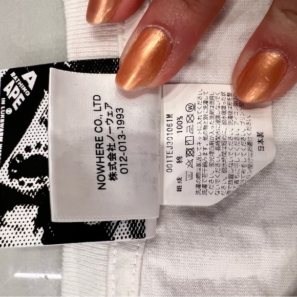 BAPE A BATHING APE LETTERED TEE MENS - Picture 10 of 10